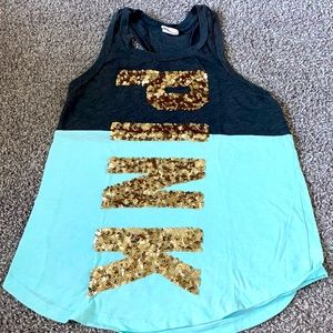 Pink Gold Bedazzled Tank Top